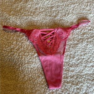 Victoria's Secret Pink Lace Crisscross Thong
